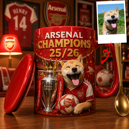 Premium EPL ARS Champions 25/26 Dog Trophy Mug V1 NMD NAK