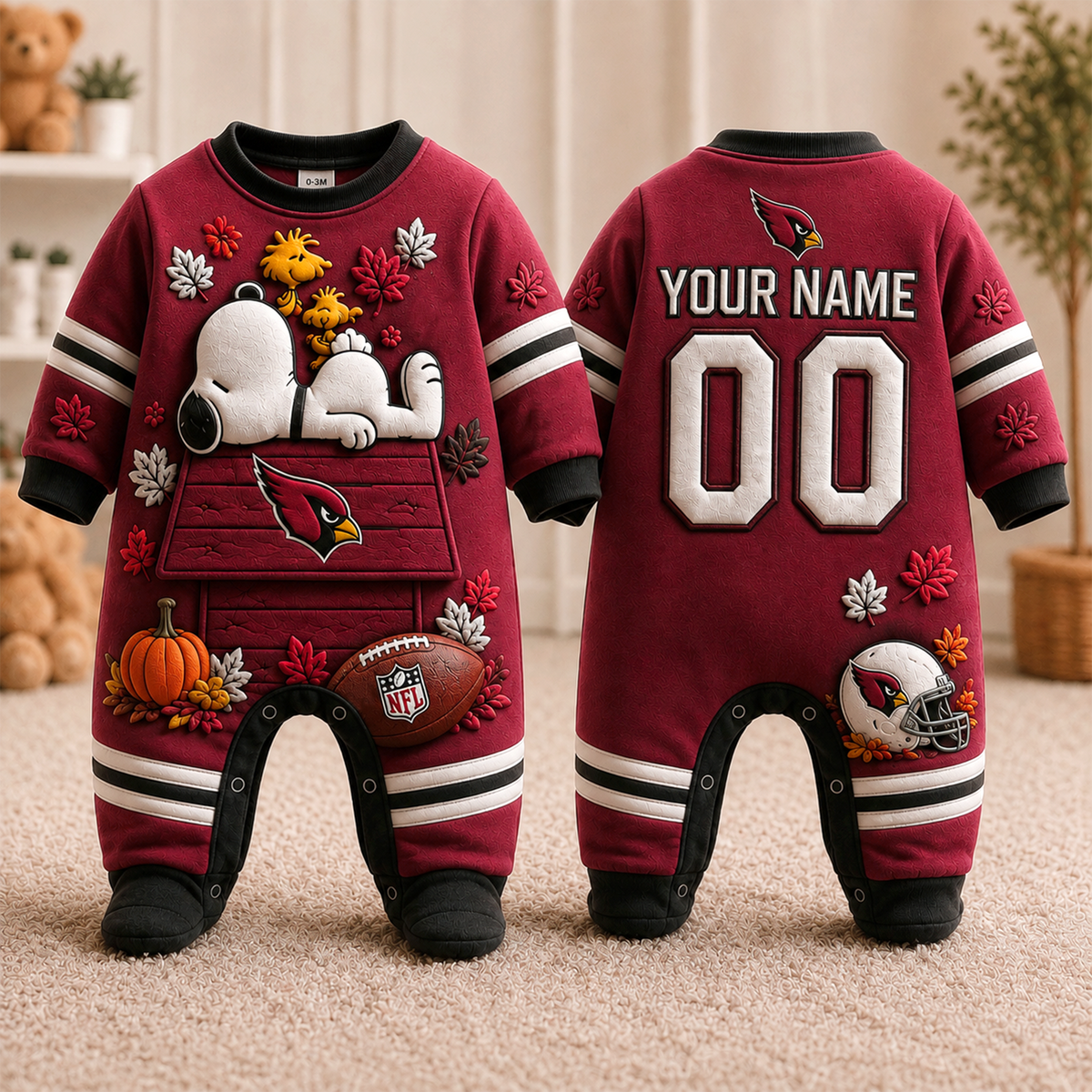 AC_Personalized NFL Football Baby Onesie – Custom Name & Number