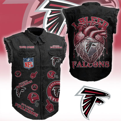AF NFL Personalize Sleeveless Denim Jacket For Fan DDT CTND