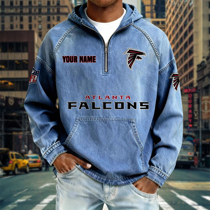 AF x NFL Denim Long - Sleeved Hooded Sweatshirt DDT NTL