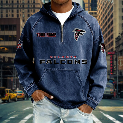 AF x NFL Denim Long - Sleeved Hooded Sweatshirt DDT NTL