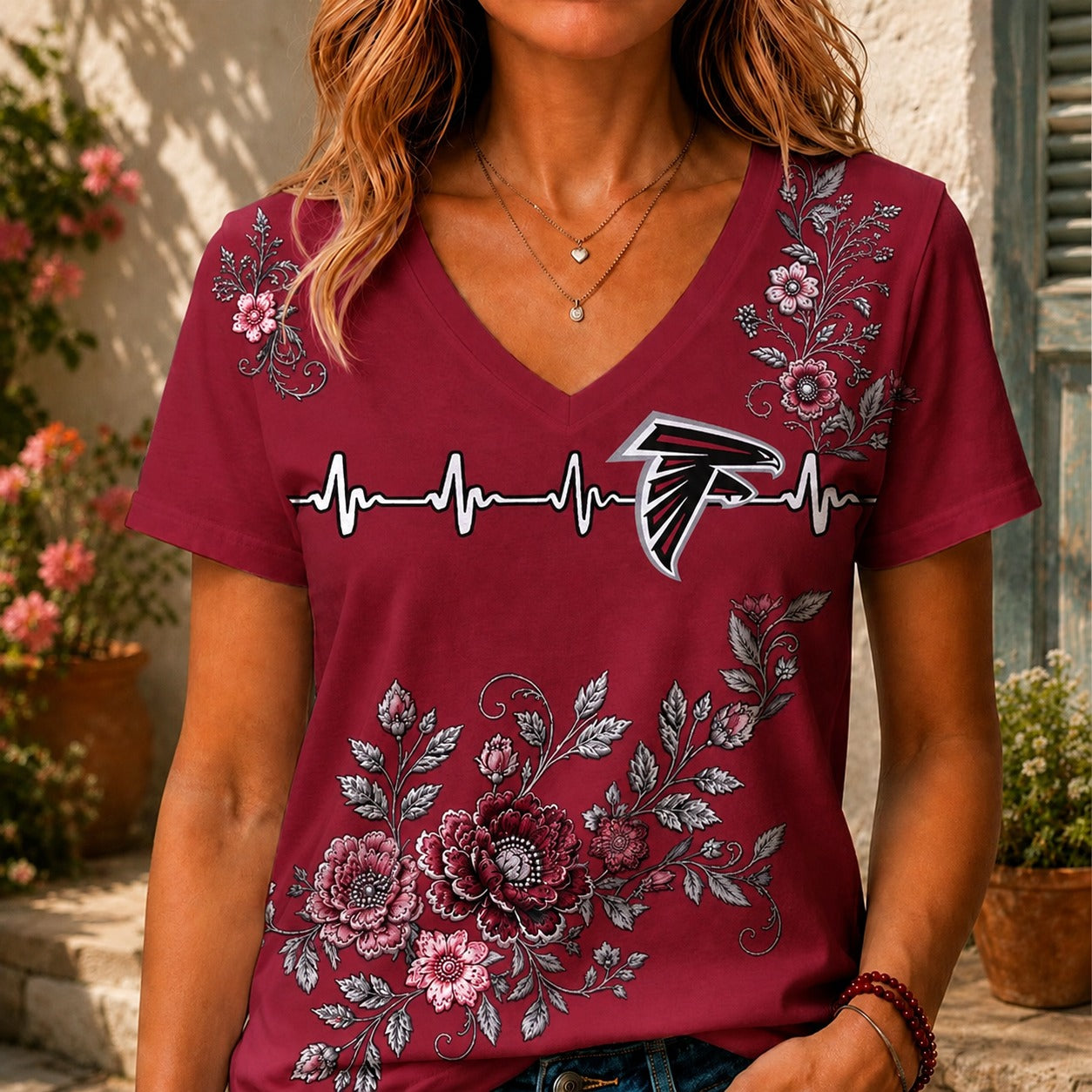 AF x NFL Luxury Women V-Neck Shirt