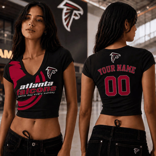 AF x NFL Premium Women V-neck Croptop Personalized Gift For Fan