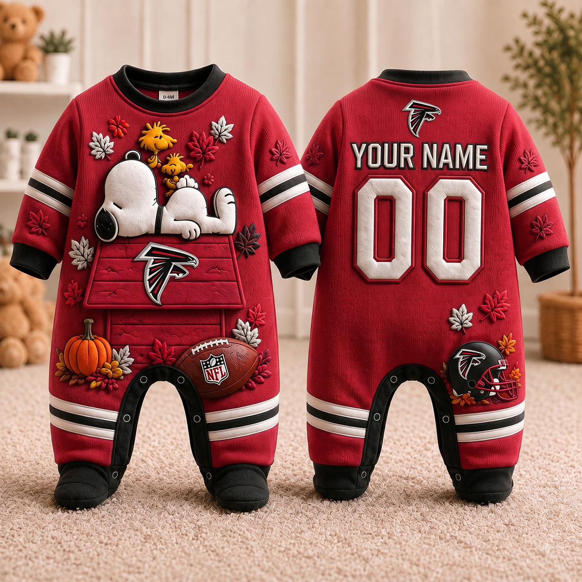 AF_Personalized NFL Football Baby Onesie – Custom Name & Number