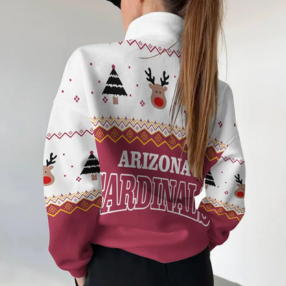 ARI X NFL Women's Outdoor Casual Stand Collar Long Sleeve Pullover DATND THUONGNH