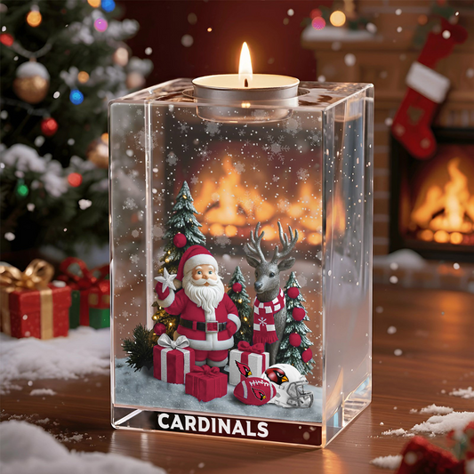 ARI x NFL Personalized Christmas Crystal Candle Holder 2211 DatND DVT