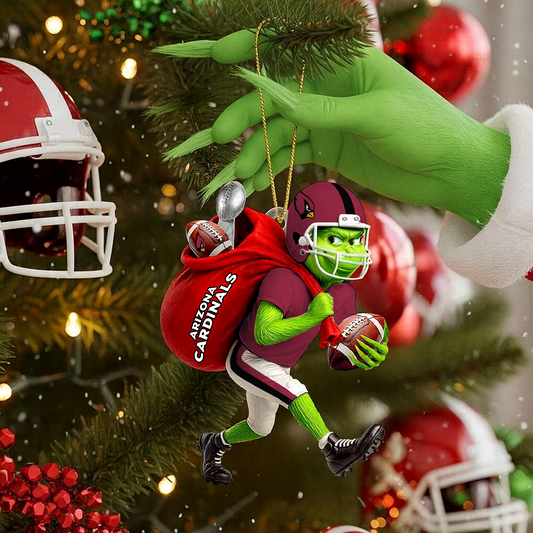 ARI x NFL Personalized Grinch Football Christmas DATND TANTD