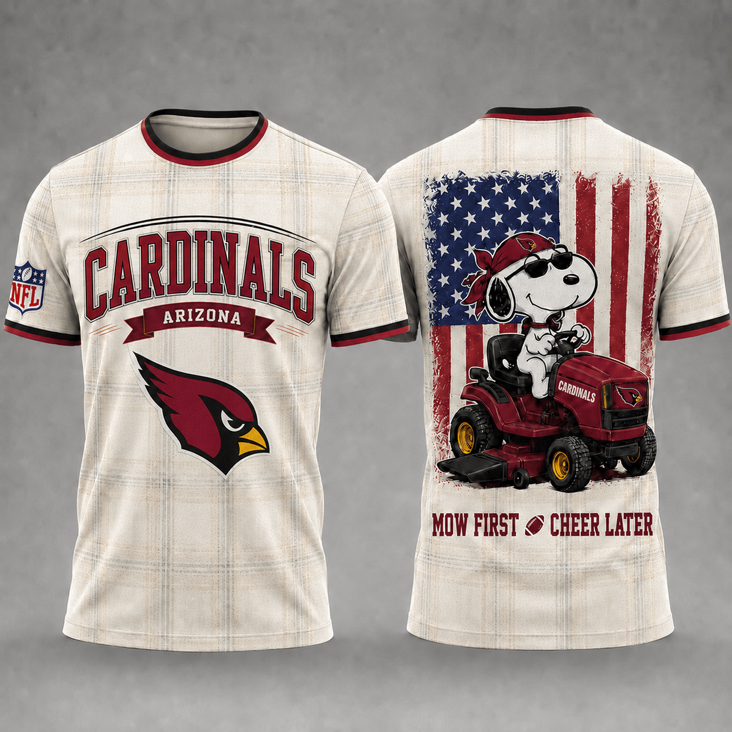 ARI x NFL Premium Funny Football Snoopy 3D T-Shirt 0207