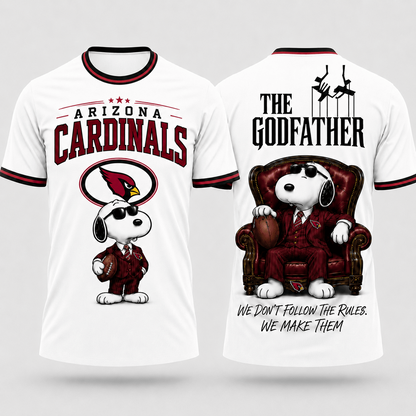 ARI x NFL Premium Funny Football Snoopy The Godfather Rule Maker Game Day 3D Shirt 0307