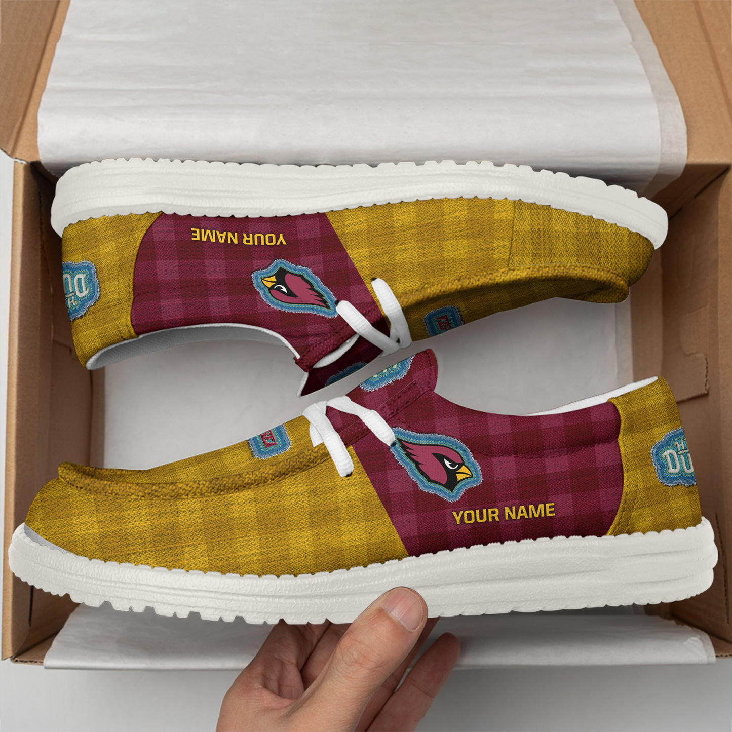 ARI x NFL Premium Hey Dude Shoes DATND TANTD