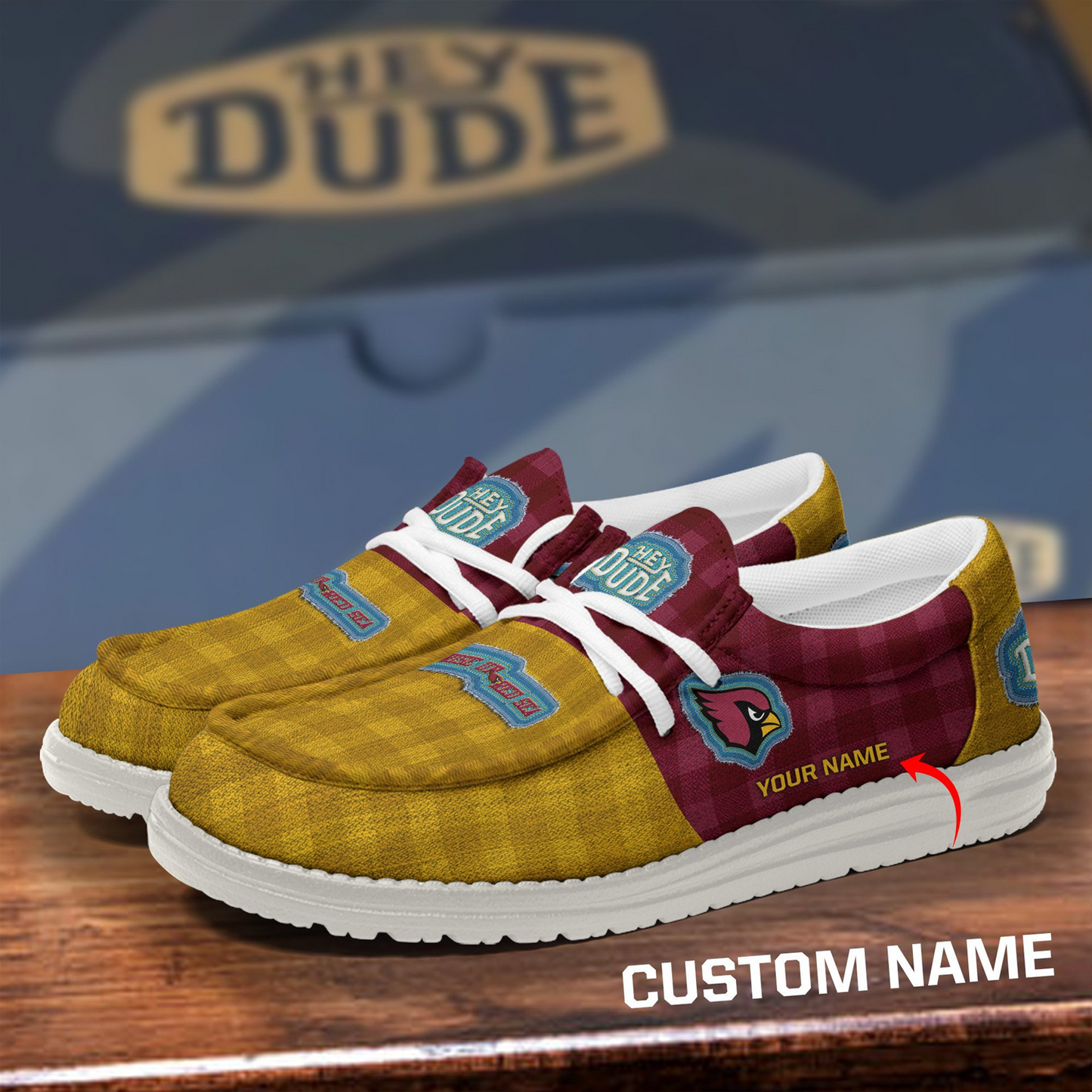 ARI x NFL Premium Hey Dude Shoes DATND TANTD