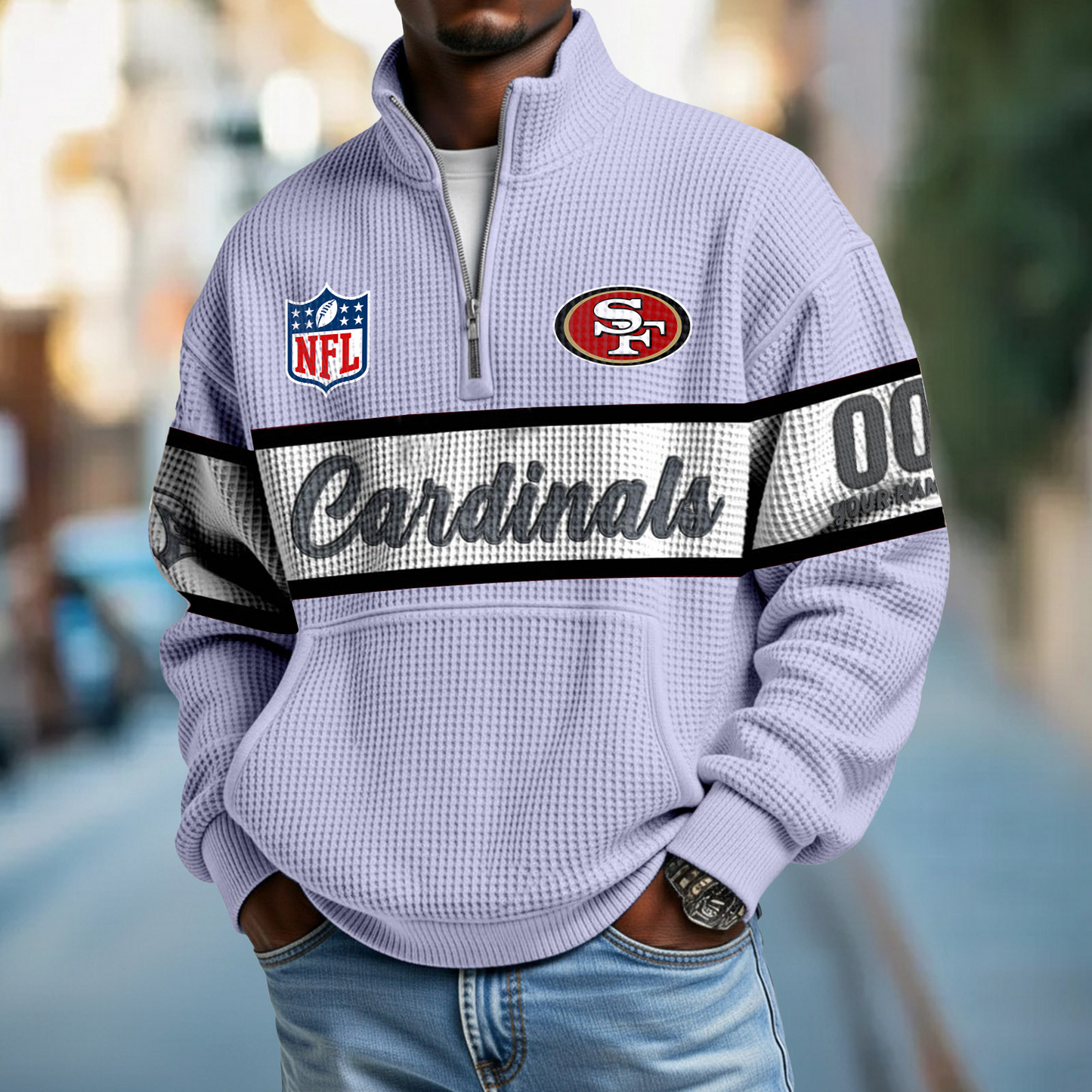 ARI x NFL Quarter-Zip Waffle Pullover DATND TANTD