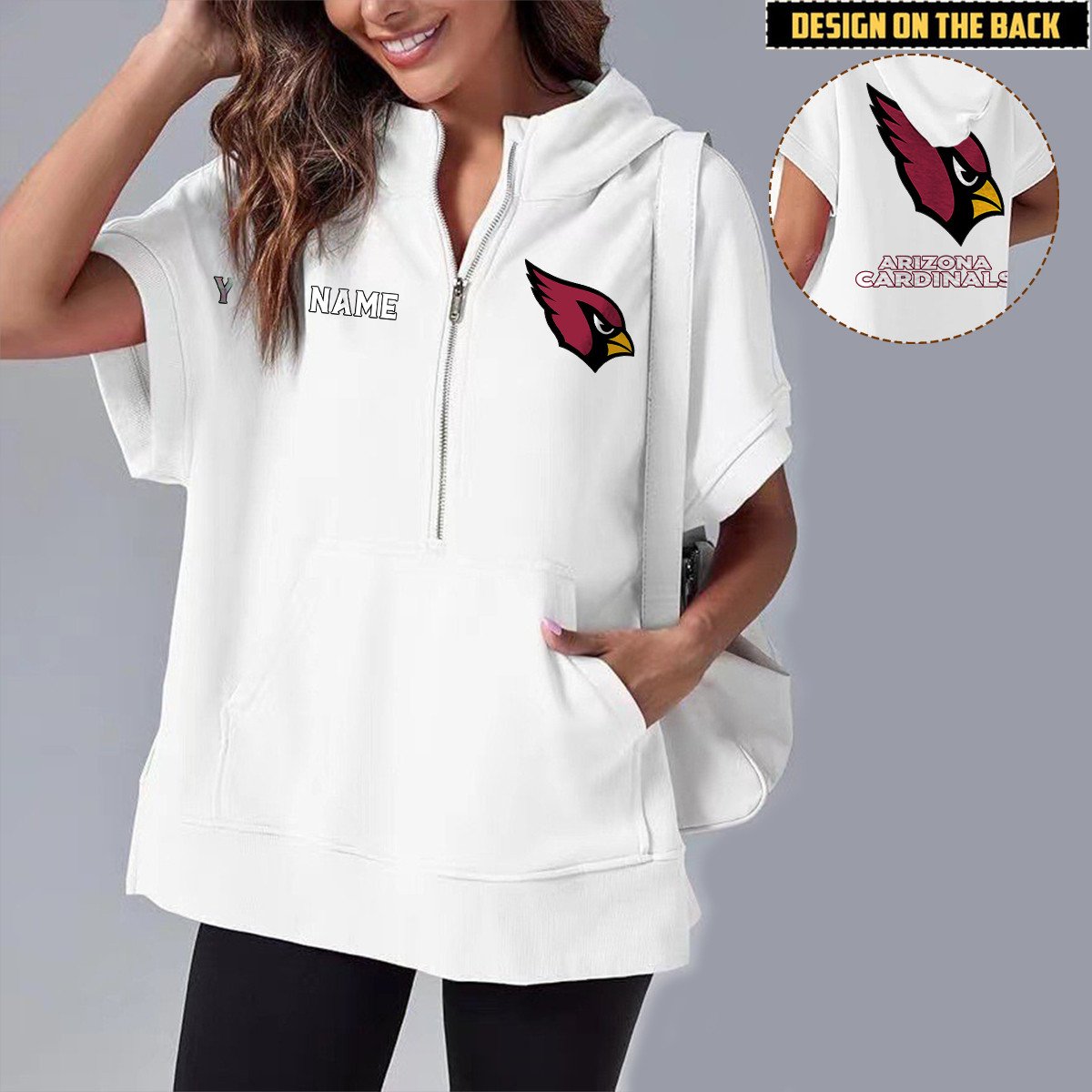 ARI x NFL Short Sleeve Zip Hoodie DATND TANTD