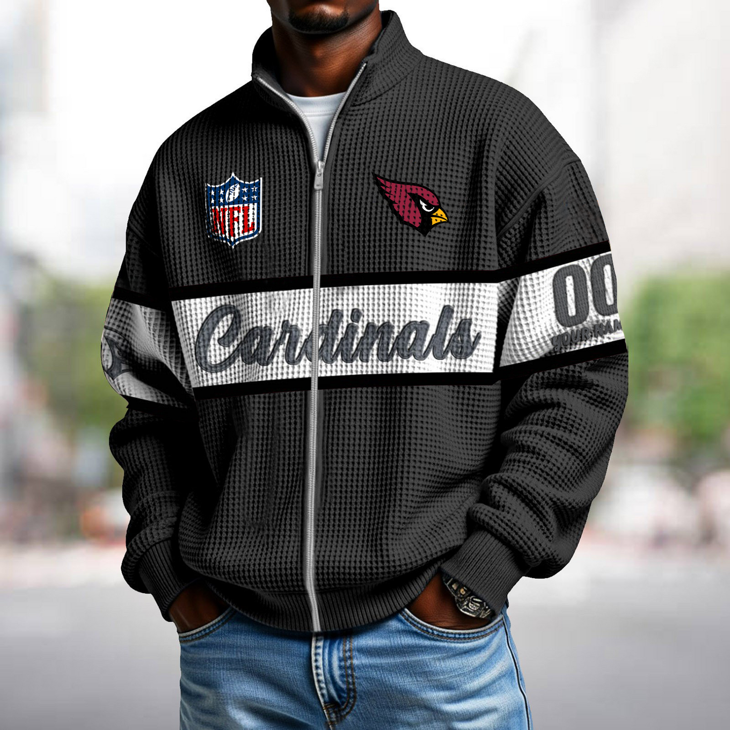 ARI x NFL Waffle Zip-Up Sweatshirt DATND TANTD