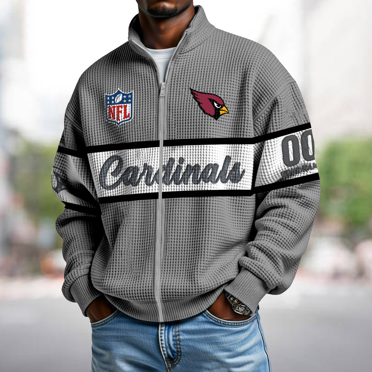 ARI x NFL Waffle Zip-Up Sweatshirt DATND TANTD