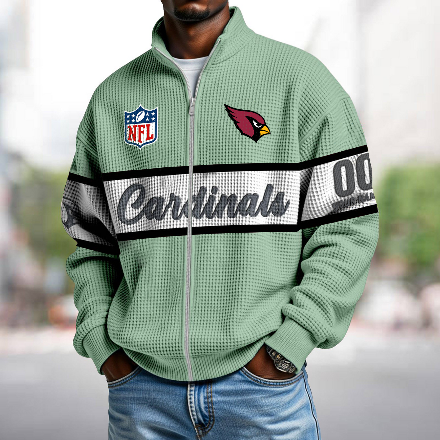ARI x NFL Waffle Zip-Up Sweatshirt DATND TANTD