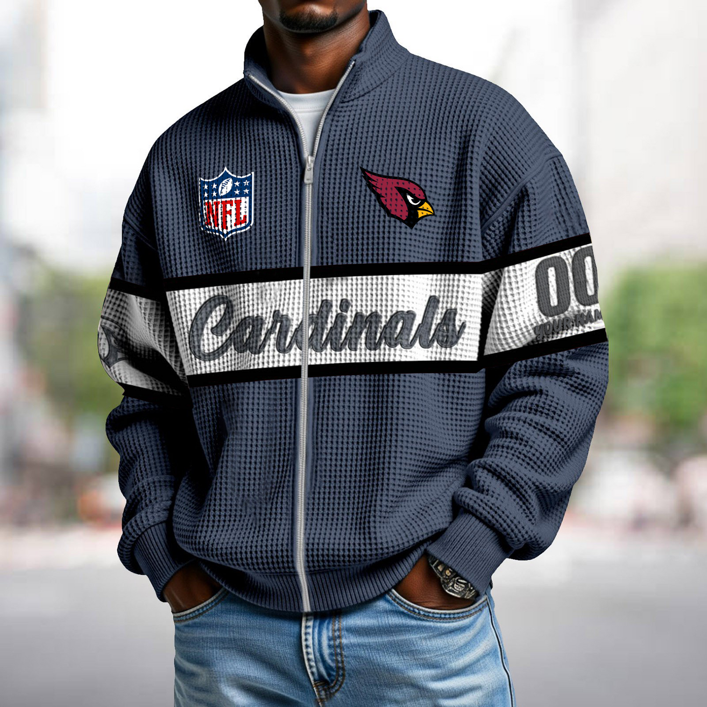 ARI x NFL Waffle Zip-Up Sweatshirt DATND TANTD
