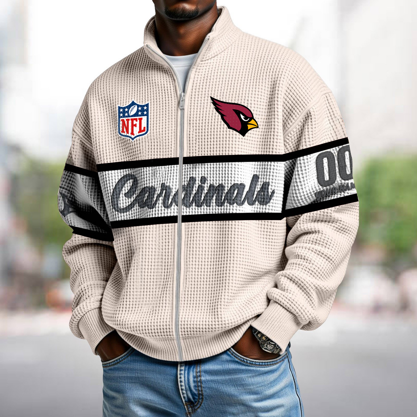 ARI x NFL Waffle Zip-Up Sweatshirt DATND TANTD