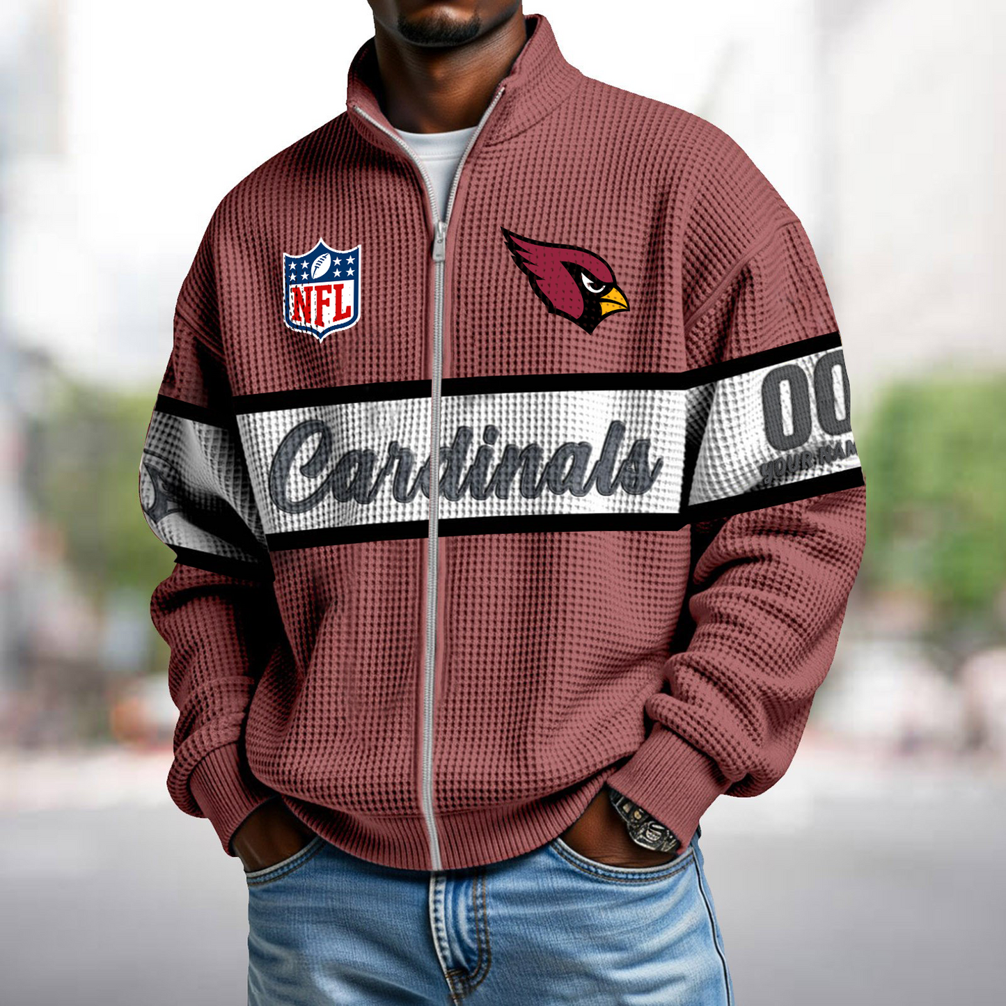 ARI x NFL Waffle Zip-Up Sweatshirt DATND TANTD