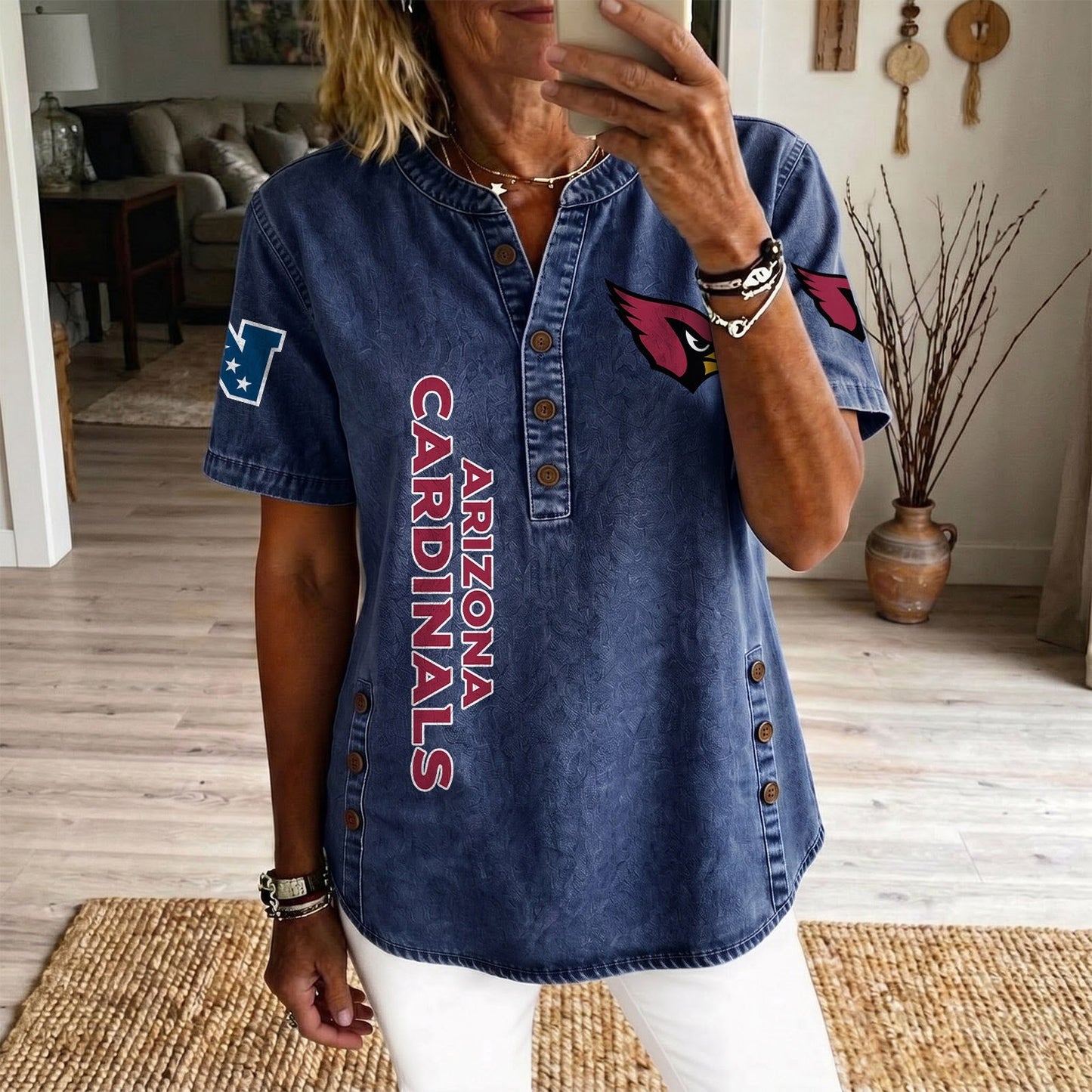 ARI x NFL Womenƒ??s Denim Casual Tops DATND LBN 190526