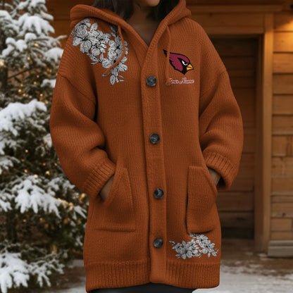 ARI x NFL Women's Casual Knitted Hooded Cardigan DATND TANTD 211125