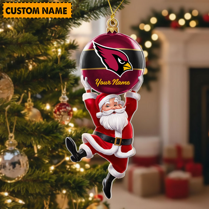 ARI x Personalized NFL Acrylic Ornament Christmas DATND TANTD