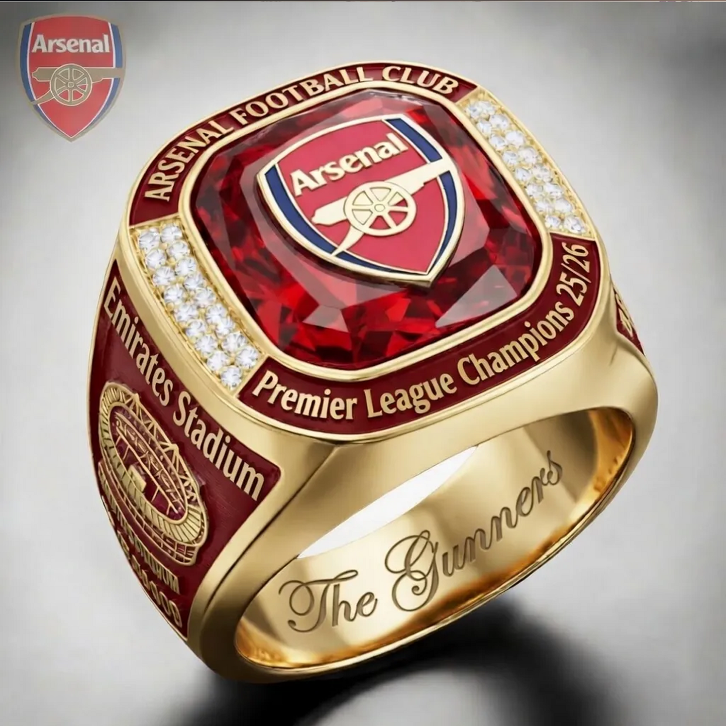 ARS FC Premier League Champions 2526 3D Engraved Ring V2 2205 DatND DVT