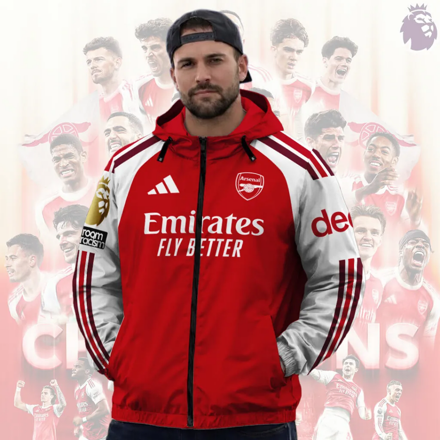 ARS FC Premier League Champions 2526 3D Windbreaker Jacket V4 2205 DatND DVT