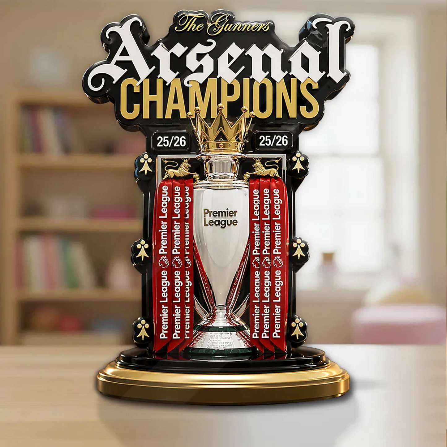 ARS FC Premier League Champions 2526 Custom Shape Acrylic Plaque V9 2205 DatND DVT