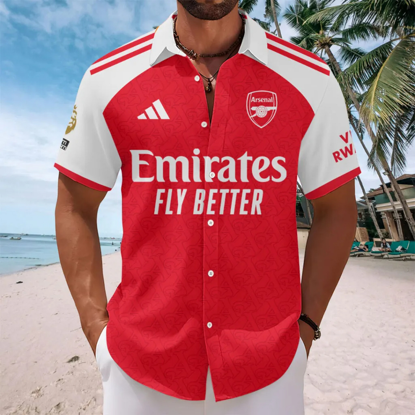 ARS FC Premier League Champions 2526 Short Sleeve Button-Down Shirt 2505 V3 DatND DVT