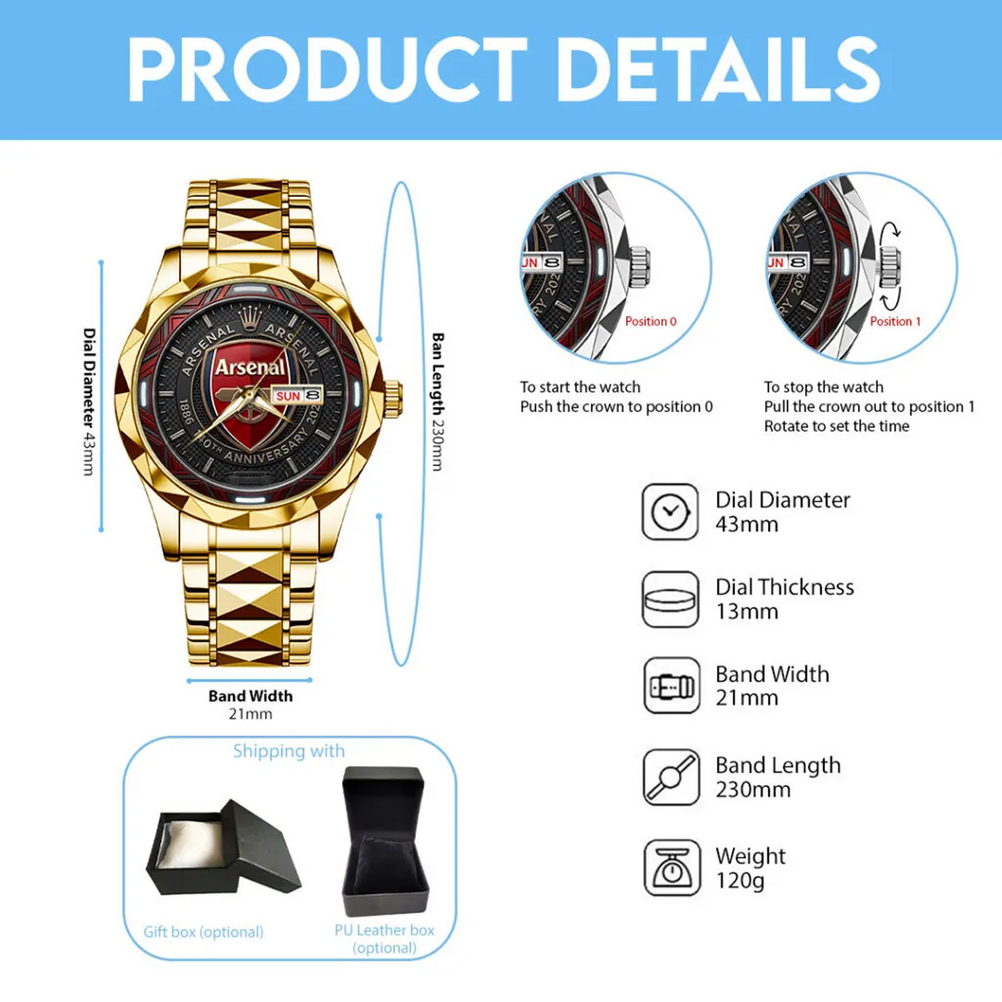 ARS x EPL  Alloy Luxury Quartz Watch V2 DATND TANTD 200526