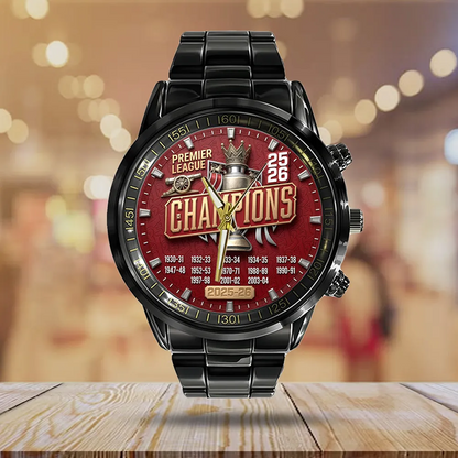 ARS x EPL Premier League Champions 25 26 Black Stainless Steel Watch V1 DATND TANTD 200526