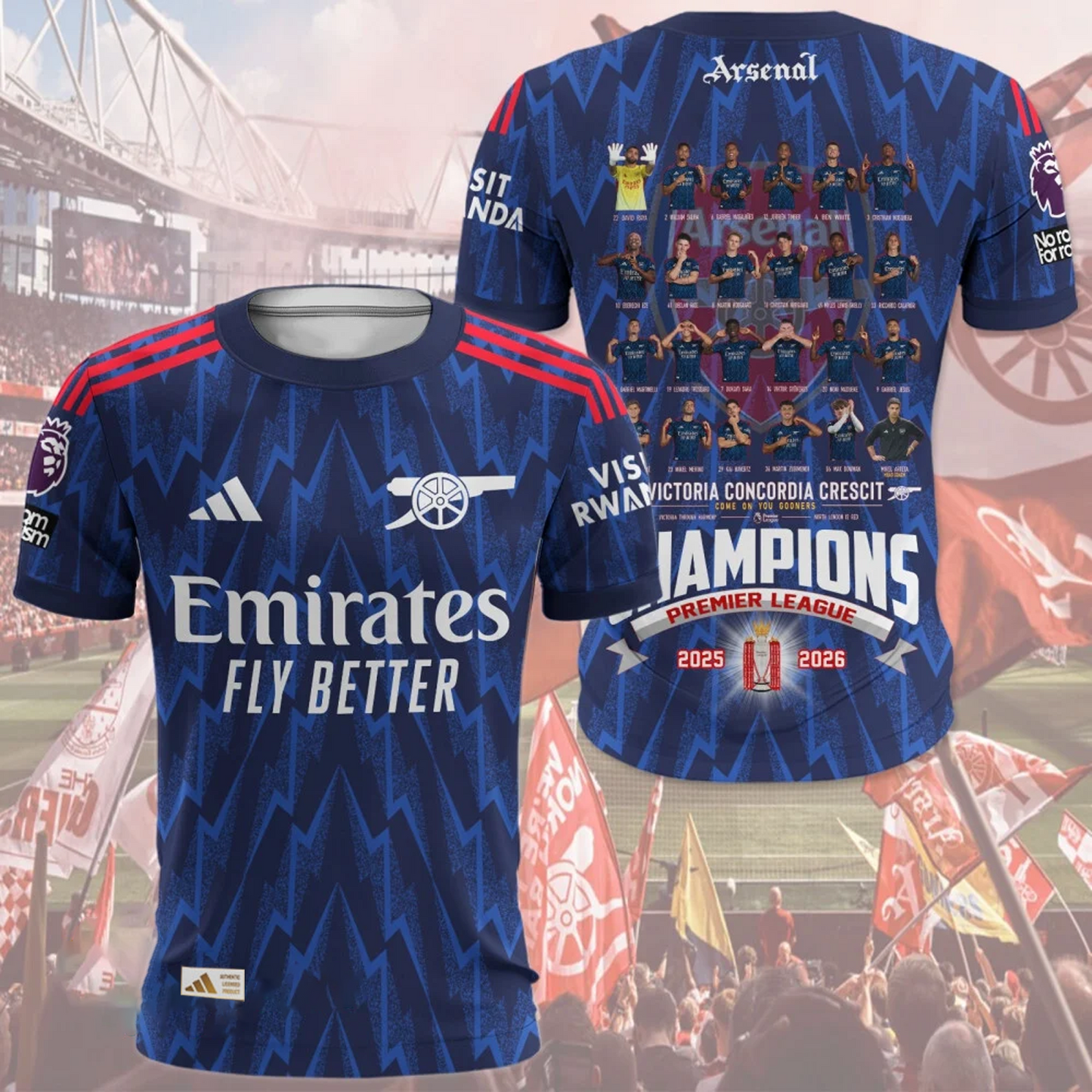 ARS.FC 25ƒ??26 Premier League Champions 3D Shirt V2 DatND DVT 1