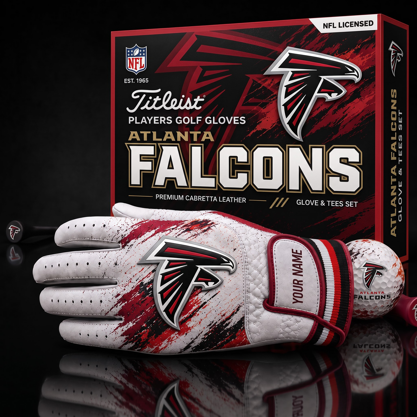 ATL NFL LUXURY PERSONALIZED GOLF GLOVE SET LIMITED EDTION