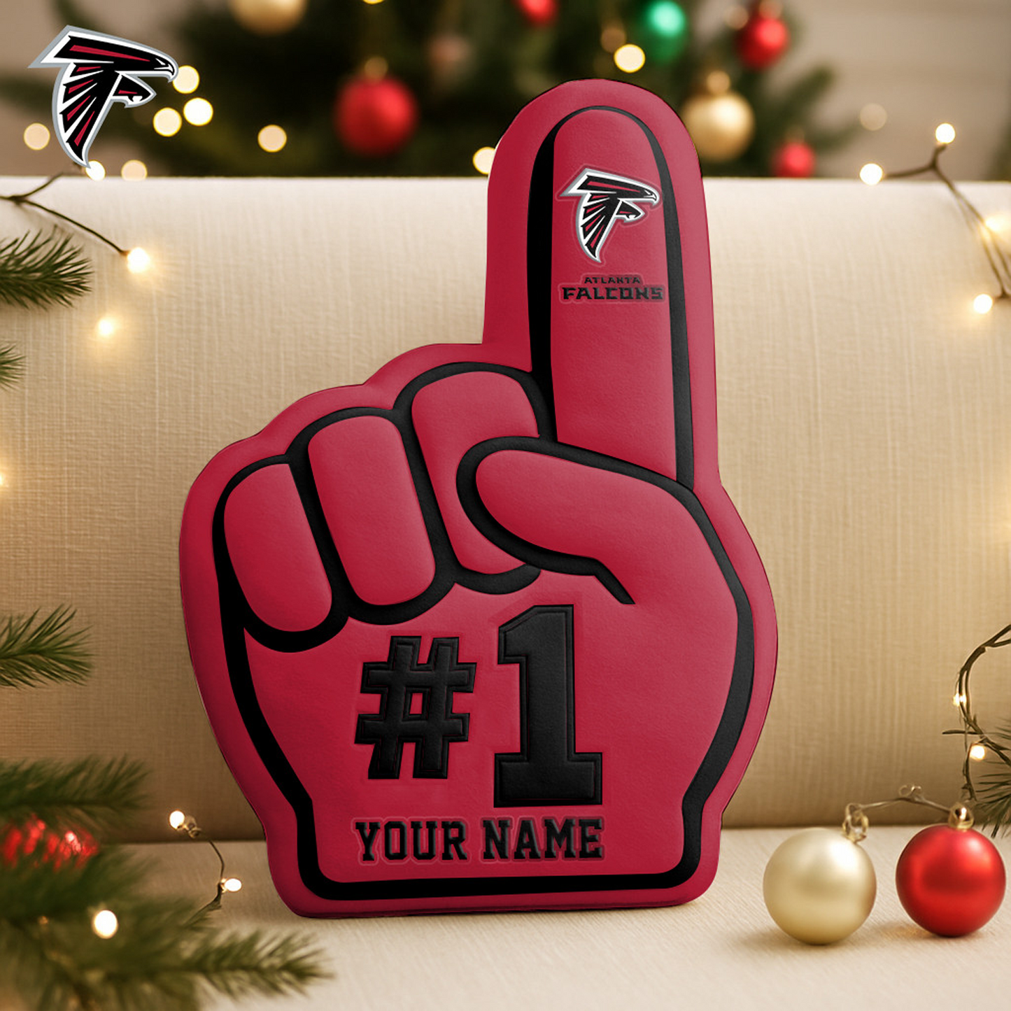 ATL x NFL Customized Shaped Pillow Christmas DATND TANTD
