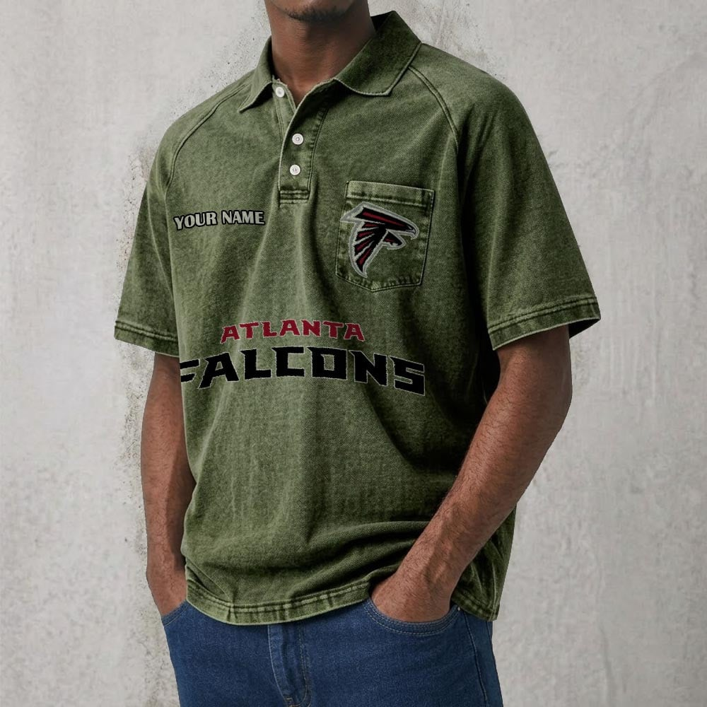 ATL x NFL Men's Distressed Turn-Down Collar Polo DATND TANTD 250526