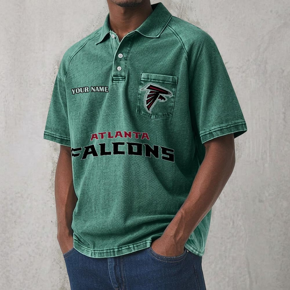 ATL x NFL Men's Distressed Turn-Down Collar Polo DATND TANTD 250526