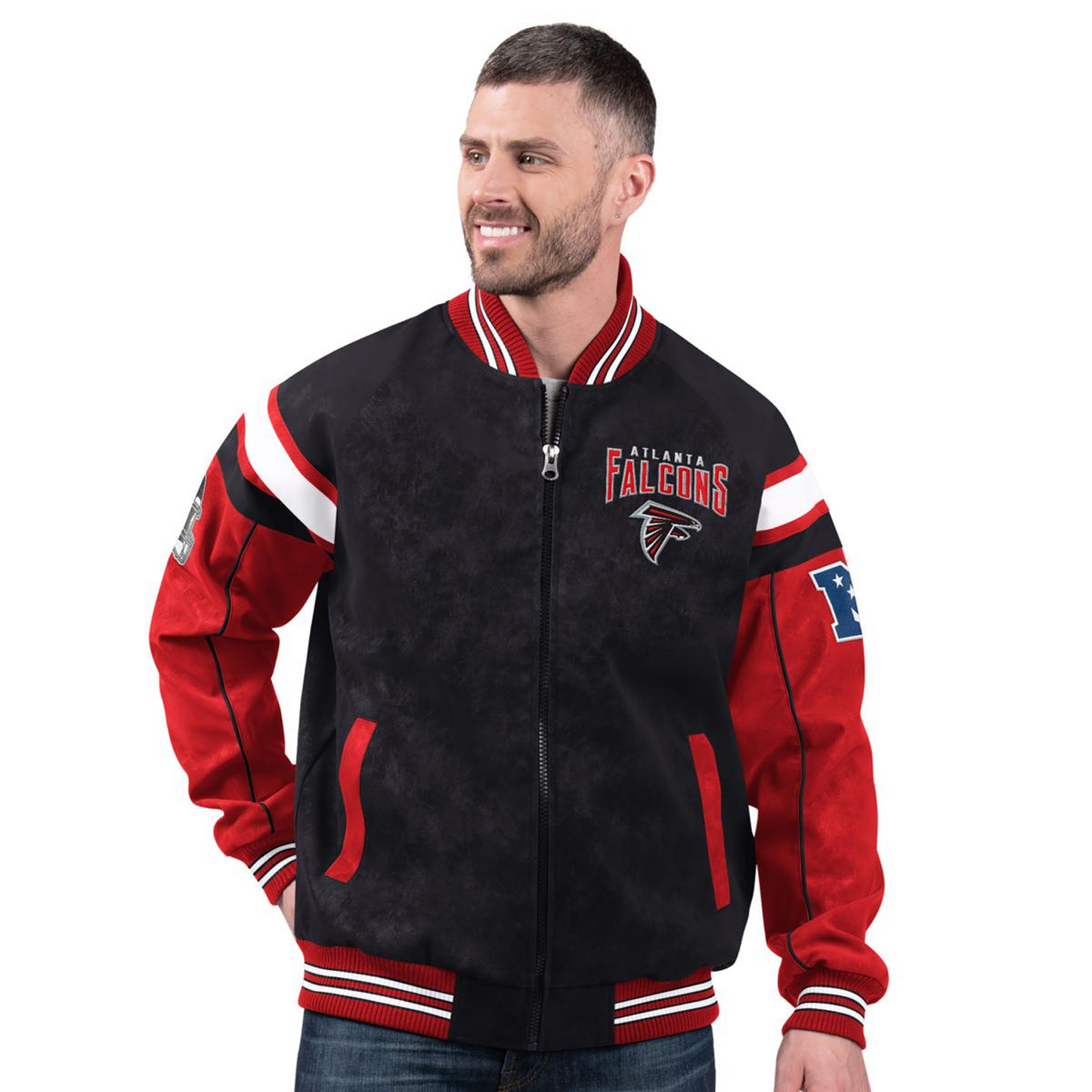 ATL x NFL Officially Licensed Faux Suede Jacket DATND TANTD 261125