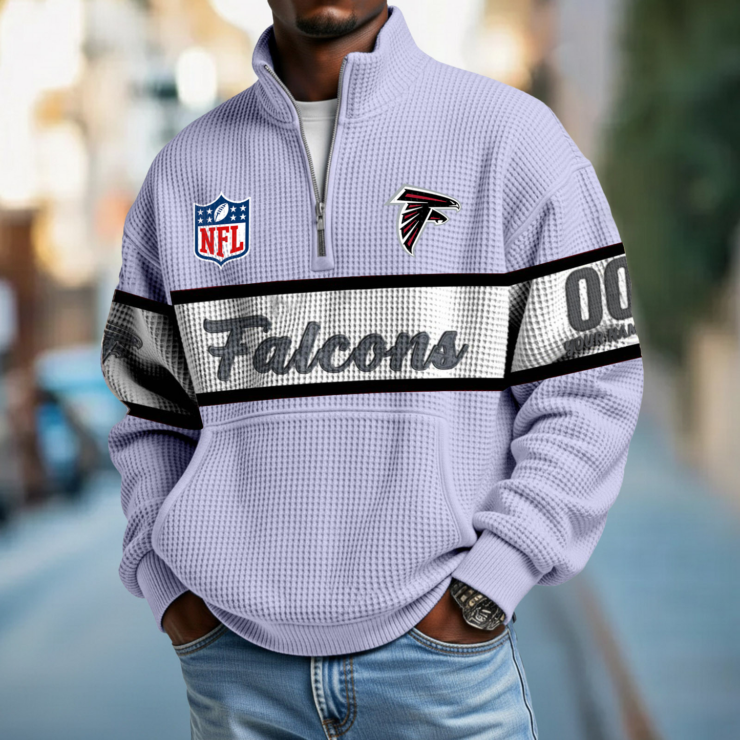 ATL x NFL Quarter-Zip Waffle Pullover DATND TANTD