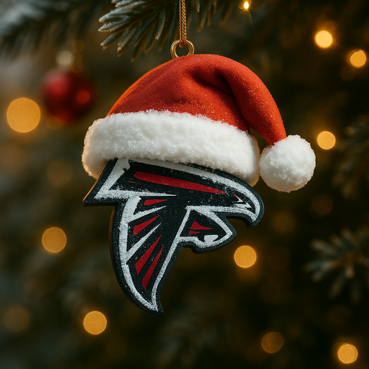 ATL x NFL Santa Hat Christmas Ornament 0811 DatND DVT