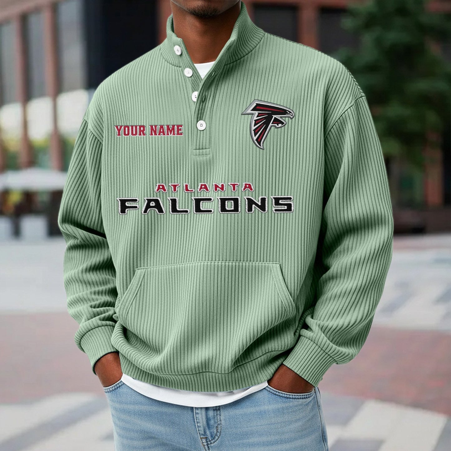 ATL x NFL Waffle High Neck Long Sleeved Sweatshirt DATND TANTD 221125