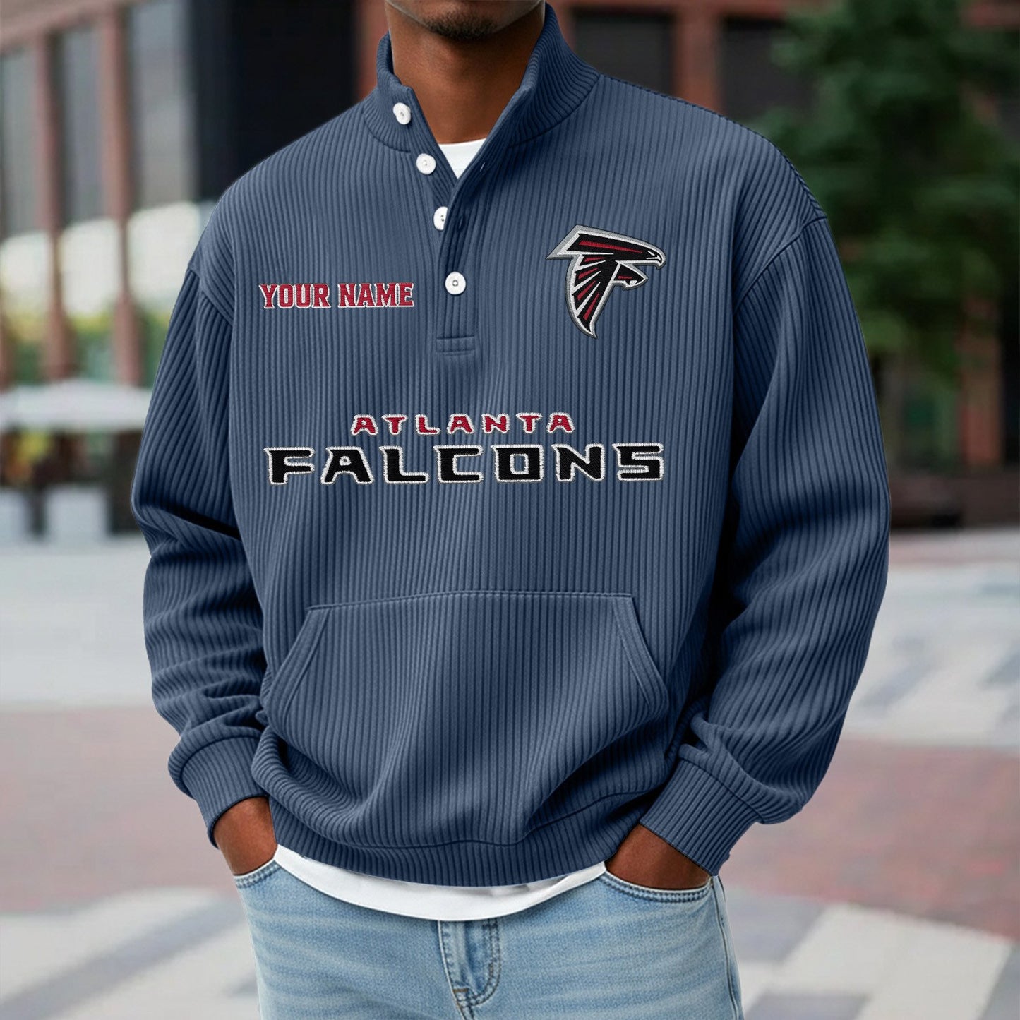 ATL x NFL Waffle High Neck Long Sleeved Sweatshirt DATND TANTD 221125