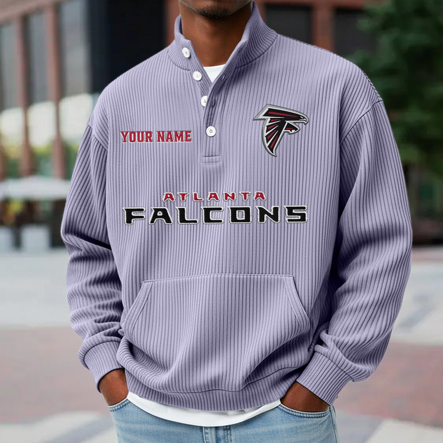 ATL x NFL Waffle High Neck Long Sleeved Sweatshirt DATND TANTD 221125