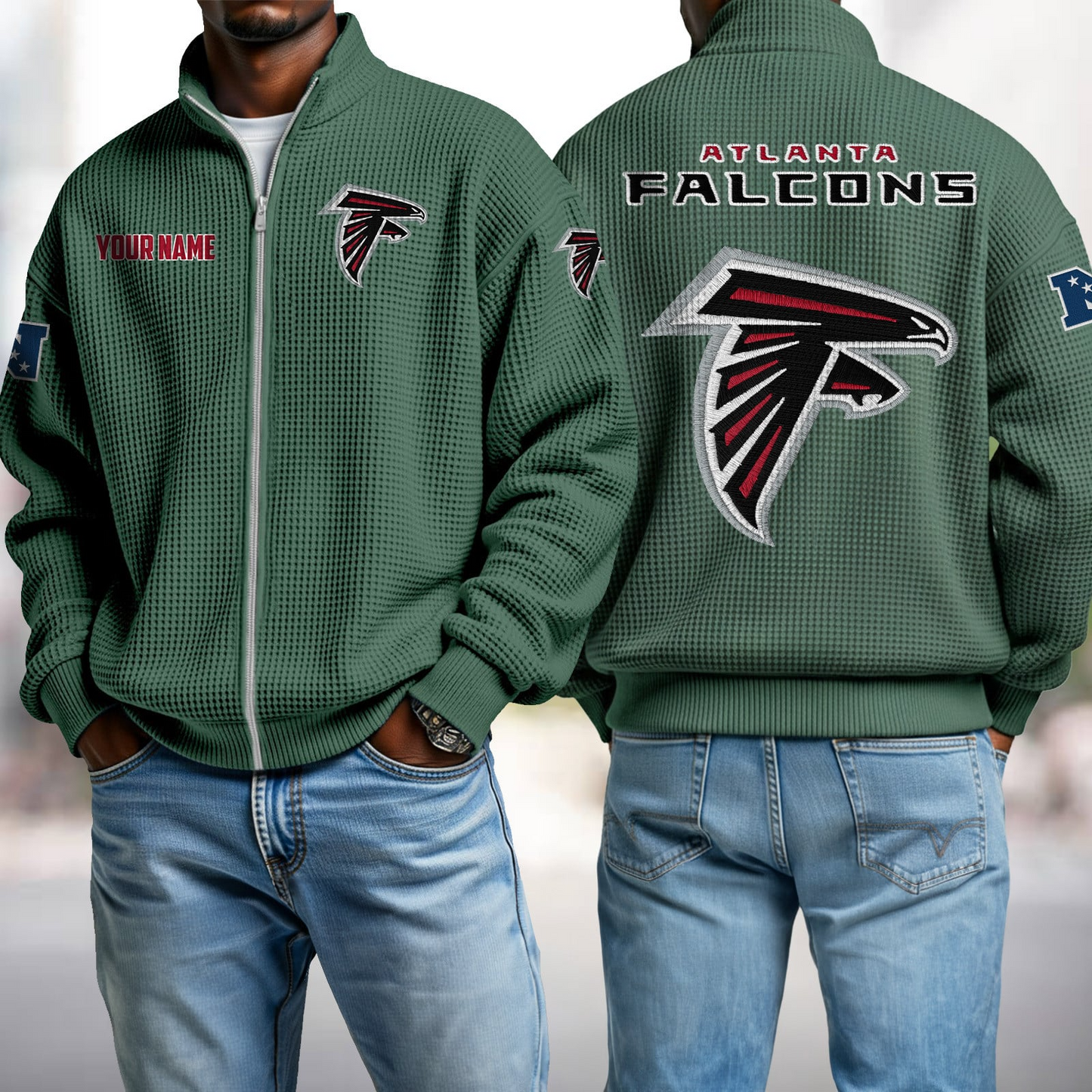 ATL x NFL Waffle Zip-Up Sweatshirt DatND DVT