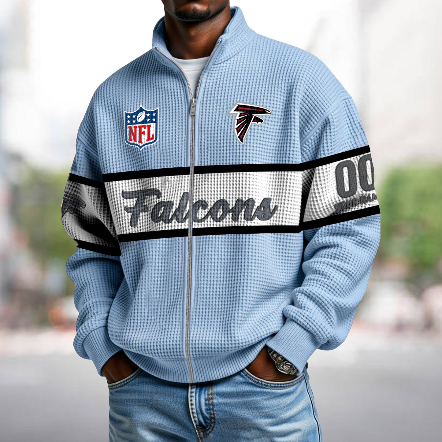 ATL x NFL Waffle Zip-Up Sweatshirt DATND TANTD