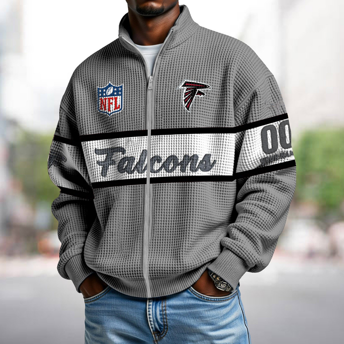 ATL x NFL Waffle Zip-Up Sweatshirt DATND TANTD