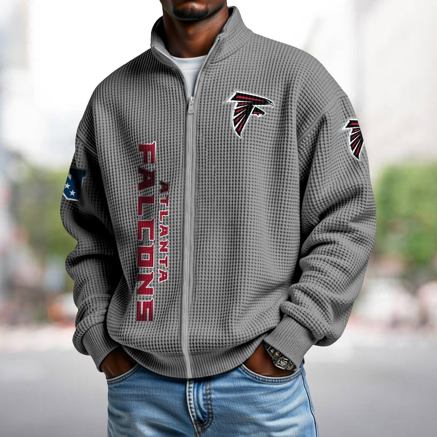 ATL x NFL Waffle Zip-Up Sweatshirt DATND TANTD
