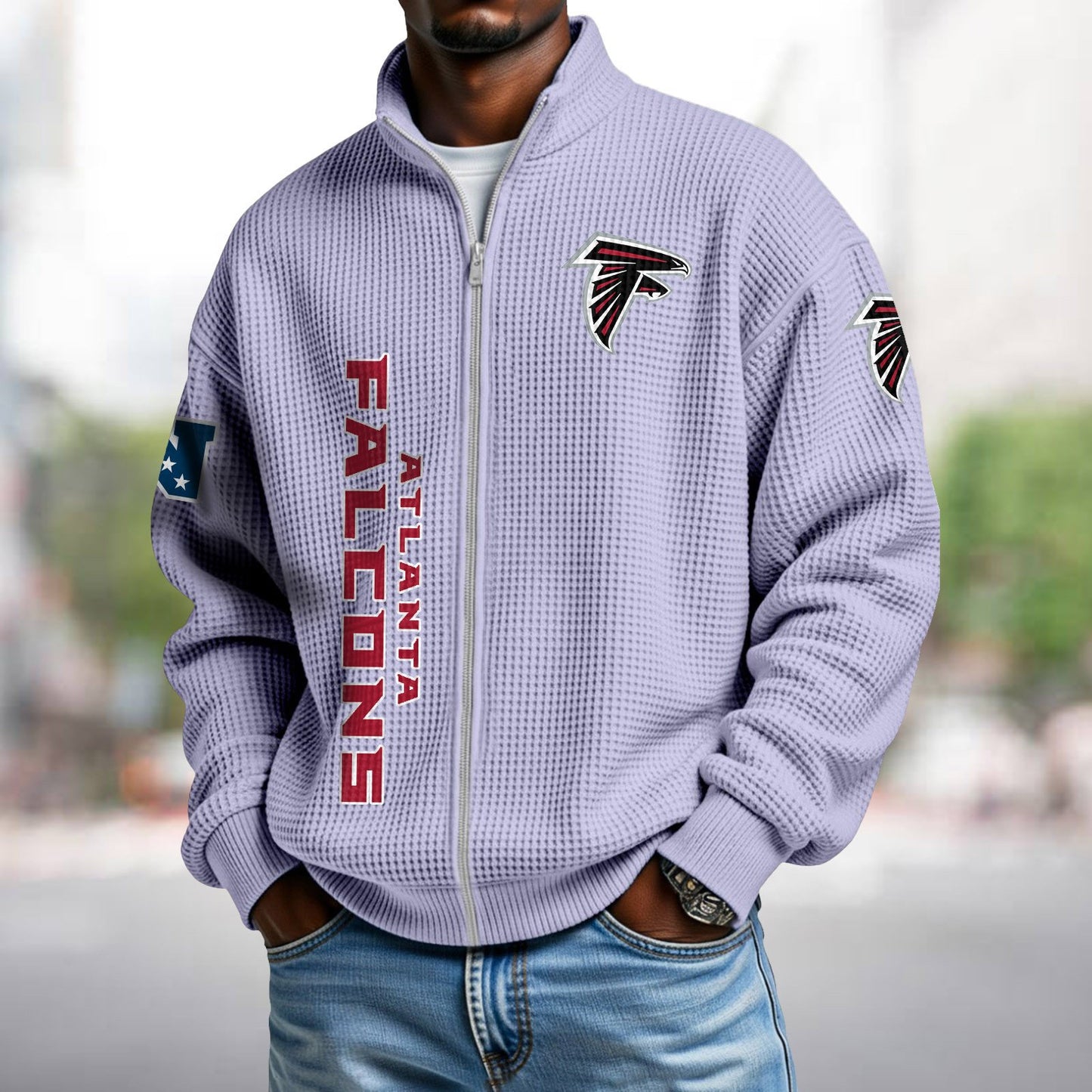 ATL x NFL Waffle Zip-Up Sweatshirt DATND TANTD