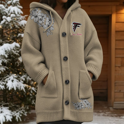 ATL x NFL Women's Casual Knitted Hooded Cardigan DATND TANTD 211125