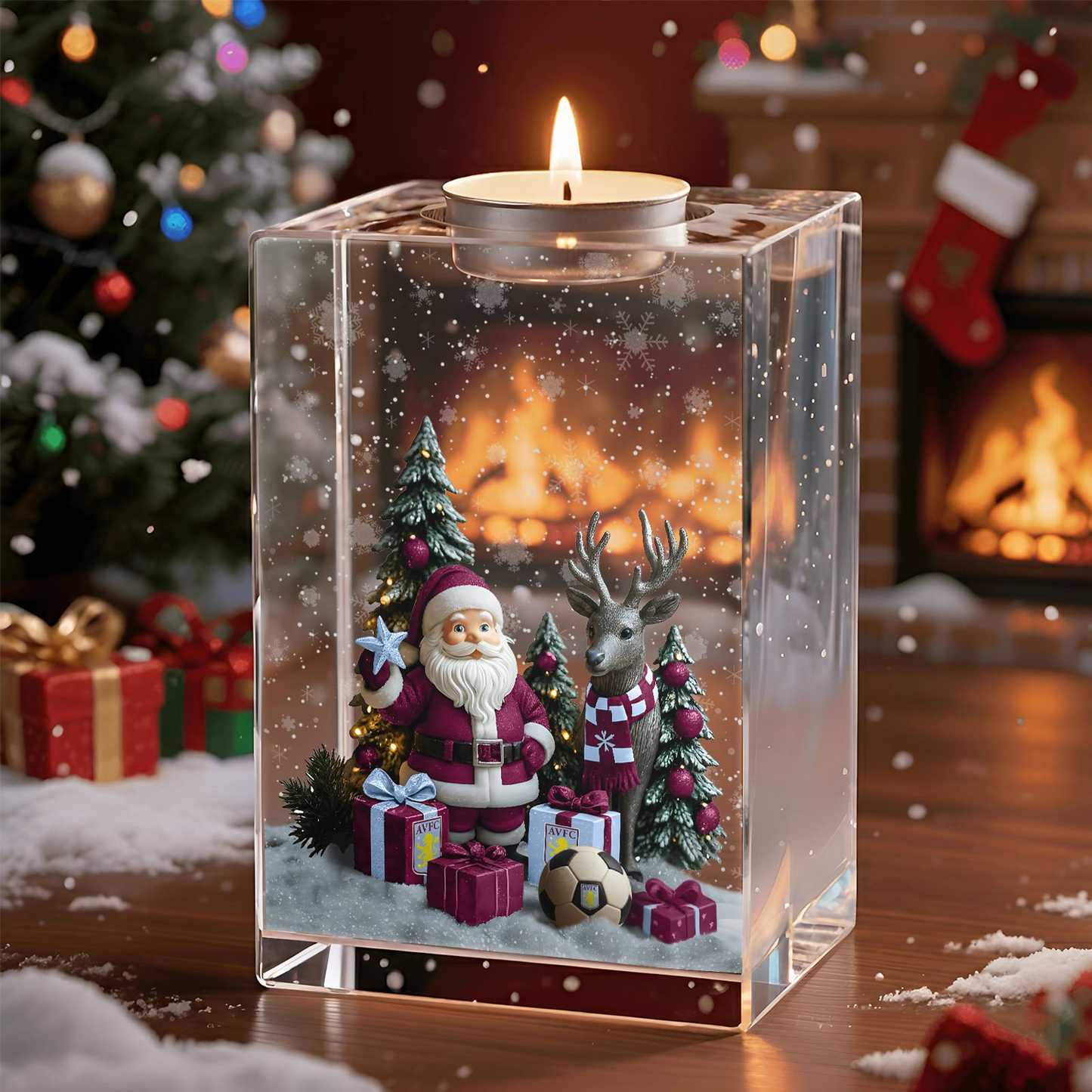 AVL x EPL Personalized Christmas Crystal Candle Holder DatND DVT